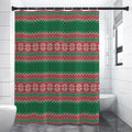 Christmas Knitted Pattern Print Shower Curtain