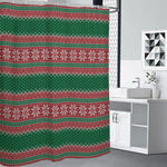 Christmas Knitted Pattern Print Shower Curtain