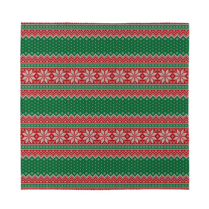 Christmas Knitted Pattern Print Silk Bandana