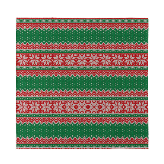 Christmas Knitted Pattern Print Silk Bandana