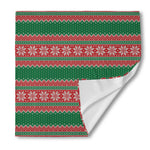 Christmas Knitted Pattern Print Silk Bandana