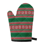 Christmas Knitted Pattern Print Single Oven Mitt