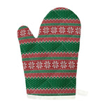 Christmas Knitted Pattern Print Single Oven Mitt