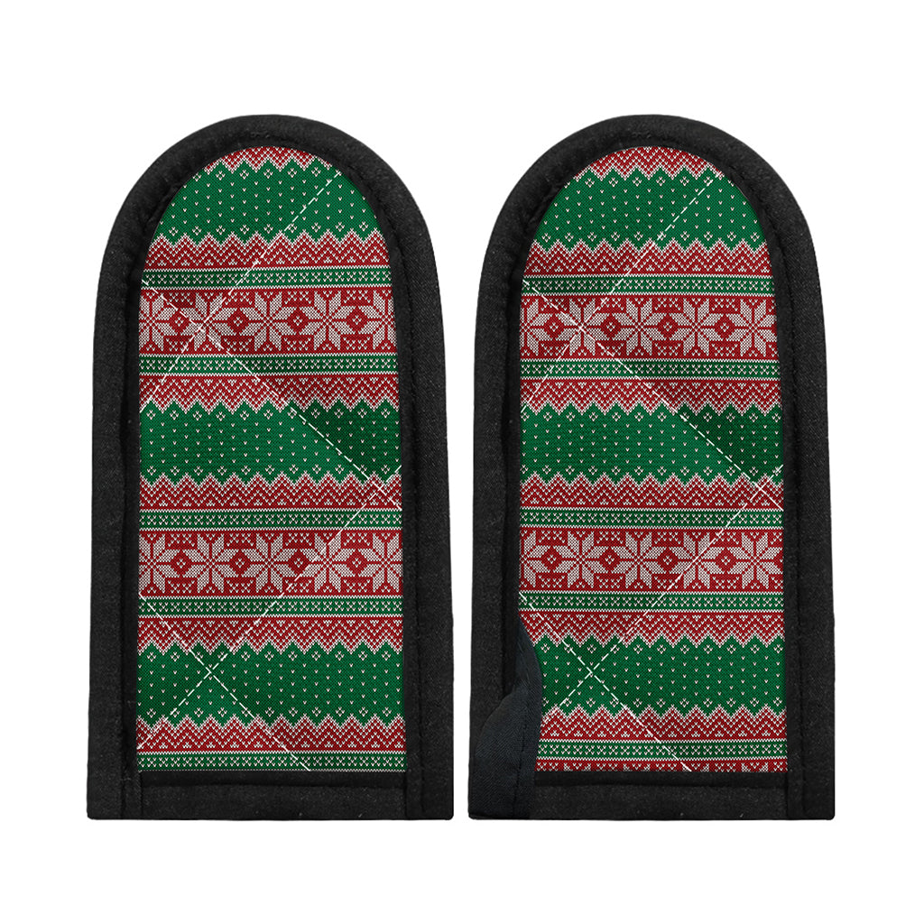 Christmas Knitted Pattern Print Skillet Handle Cover