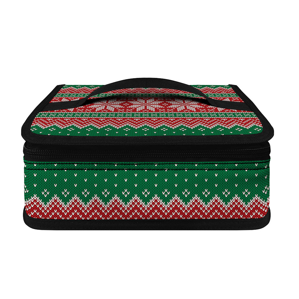 Christmas Knitted Pattern Print Small Lunch Bag