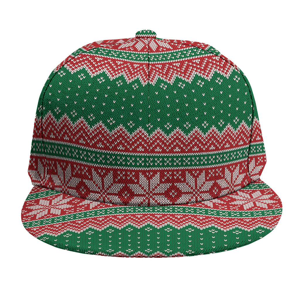 Christmas Knitted Pattern Print Snapback Cap