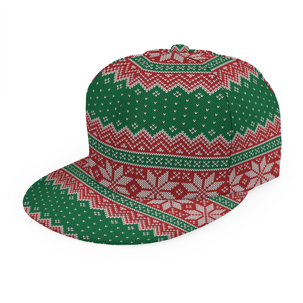 Christmas Knitted Pattern Print Snapback Cap