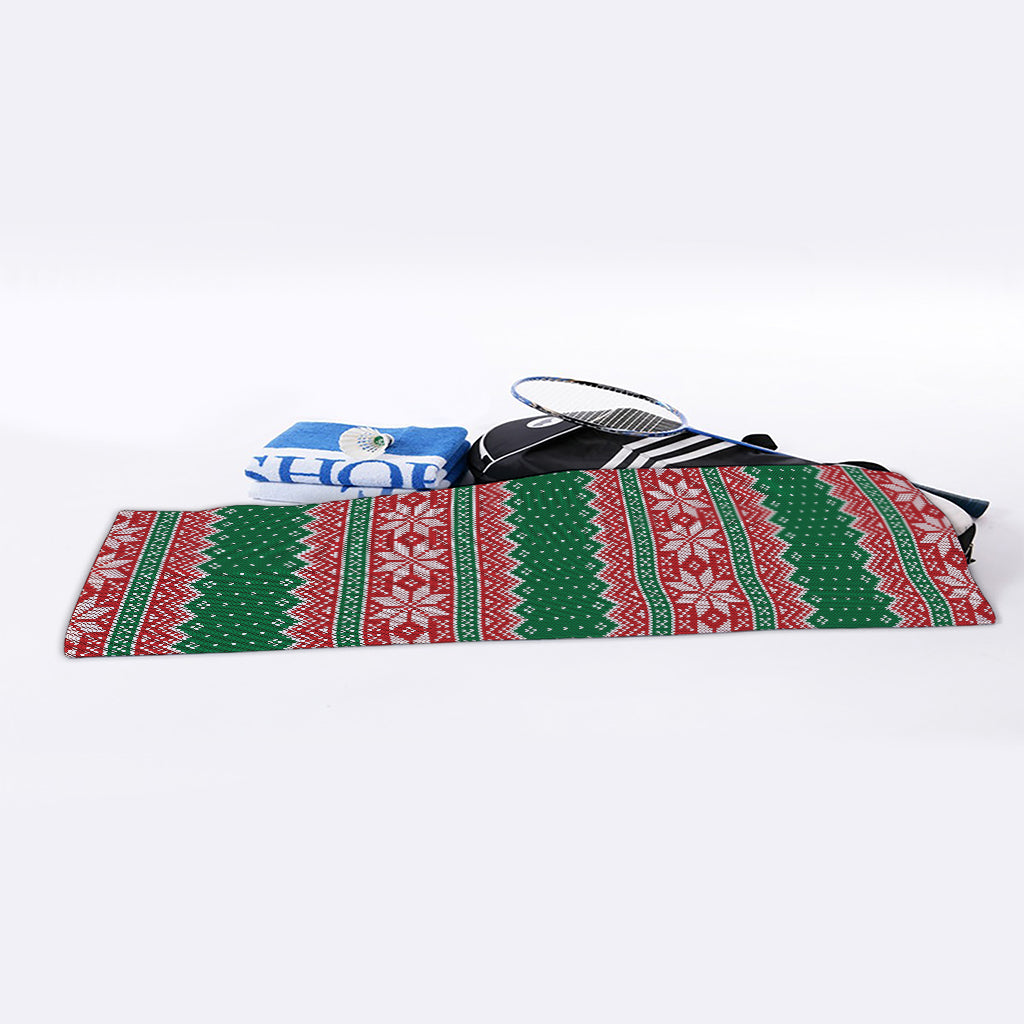 Christmas Knitted Pattern Print Sports Towel