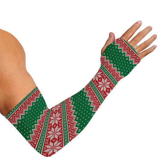 Christmas Knitted Pattern Print Sun Protection Arm Sleeves