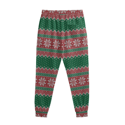 Christmas Knitted Pattern Print Sweatpants