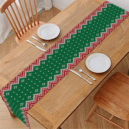 Christmas Knitted Pattern Print Table Runner
