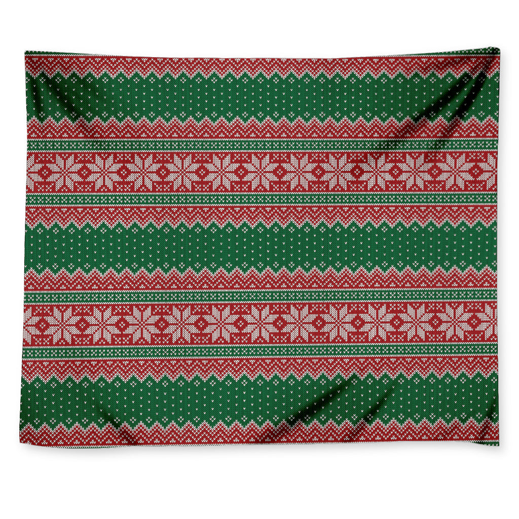 Christmas Knitted Pattern Print Tapestry