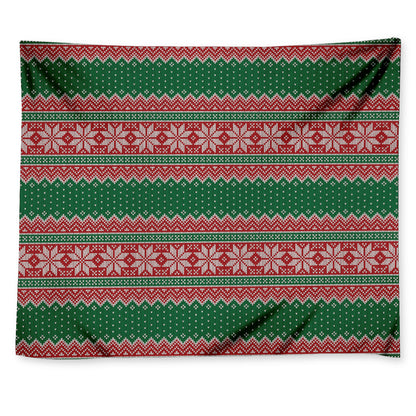 Christmas Knitted Pattern Print Tapestry