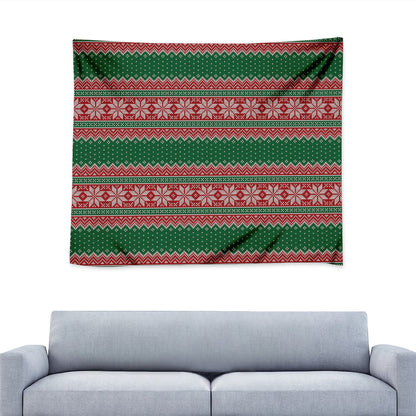 Christmas Knitted Pattern Print Tapestry