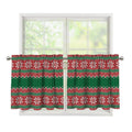 Christmas Knitted Pattern Print Tier Curtains