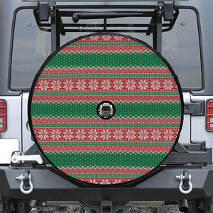 Christmas Knitted Pattern Print Tire Cover With Camera Hole