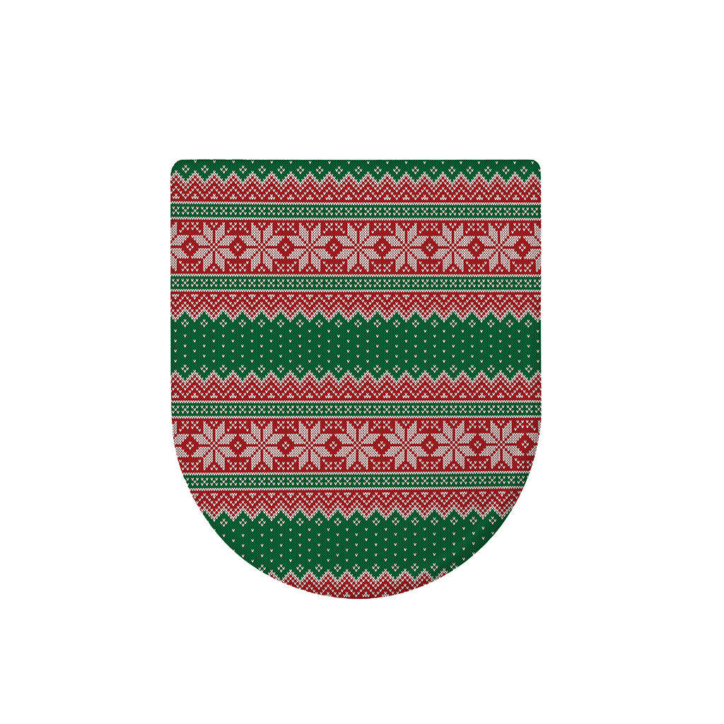 Christmas Knitted Pattern Print Toilet Lid Cover