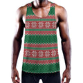 Christmas Knitted Pattern Print Men's Workout Tank Top