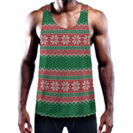 Christmas Knitted Pattern Print Training Tank Top