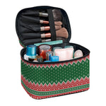 Christmas Knitted Pattern Print Travel Makeup Bag