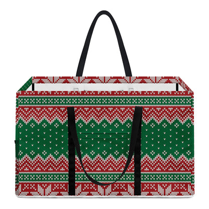 Christmas Knitted Pattern Print Utility Tote Bag