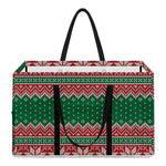 Christmas Knitted Pattern Print Utility Tote Bag