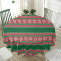 Christmas Knitted Pattern Print Waterproof Round Tablecloth