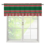 Christmas Knitted Pattern Print Window Valance
