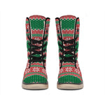 Christmas Knitted Pattern Print Winter Boots