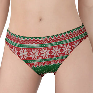 Christmas Knitted Pattern Print Women's Panties