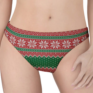 Christmas Knitted Pattern Print Women's Thong