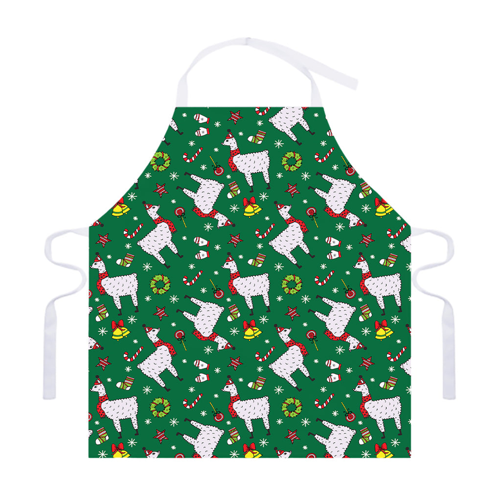 Christmas Llama Pattern Print Adjustable Apron