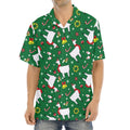 Christmas Llama Pattern Print Aloha Shirt