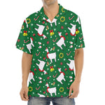 Christmas Llama Pattern Print Aloha Shirt