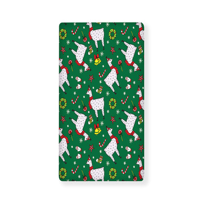 Christmas Llama Pattern Print Baby Crib Sheet