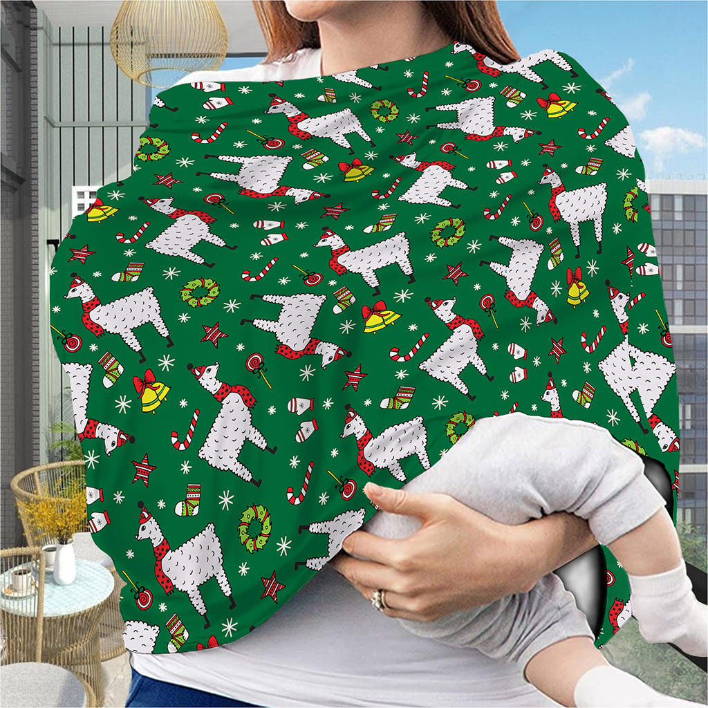 Christmas Llama Pattern Print Baby Seat Cover