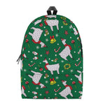 Christmas Llama Pattern Print Backpack