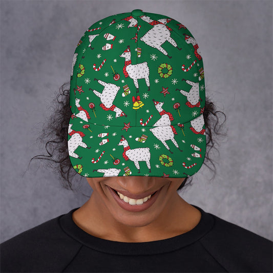 Christmas Llama Pattern Print Baseball Cap