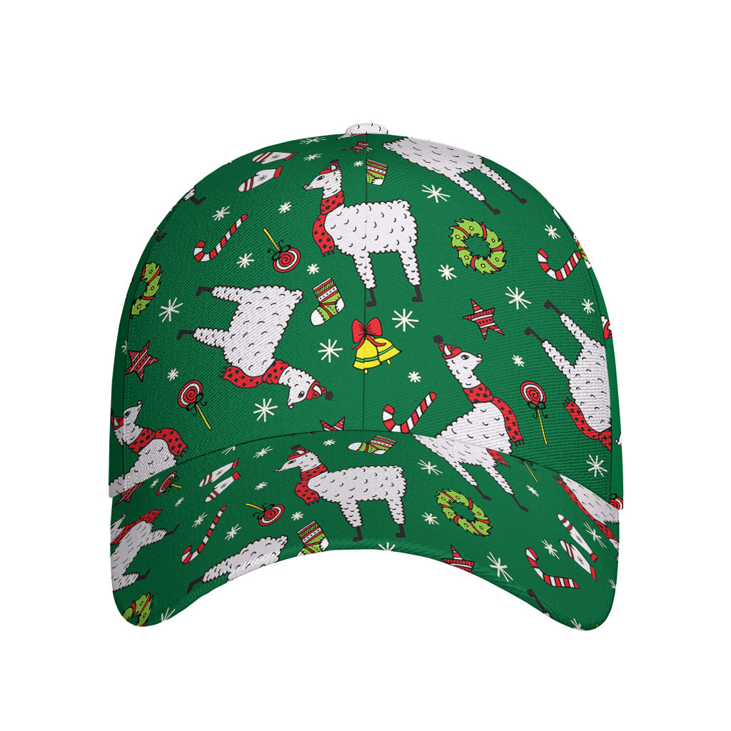 Christmas Llama Pattern Print Baseball Cap