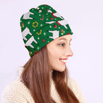 Christmas Llama Pattern Print Beanie