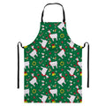 Christmas Llama Pattern Print Bib Apron With Pocket