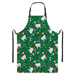 Christmas Llama Pattern Print Bib Apron With Pocket