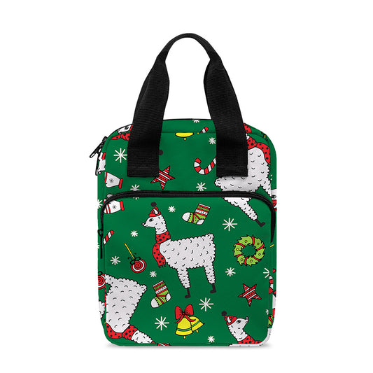 Christmas Llama Pattern Print Bible Tote Bag
