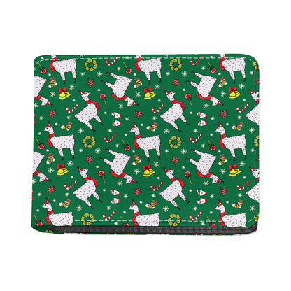 Christmas Llama Pattern Print Bifold Wallet