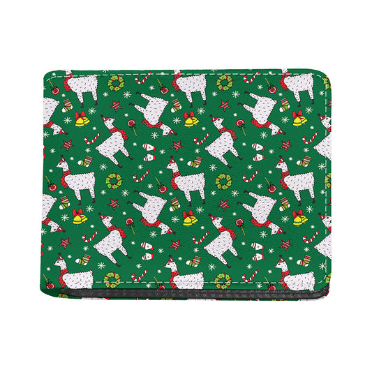 Christmas Llama Pattern Print Bifold Wallet