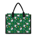 Christmas Llama Pattern Print Canvas Tote Bag