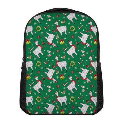 Christmas Llama Pattern Print Casual Backpack