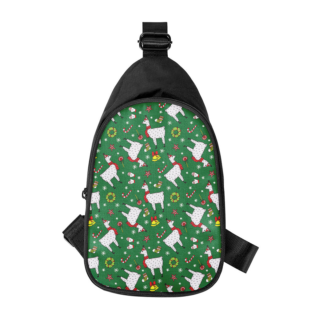 Christmas Llama Pattern Print Chest Bag