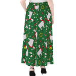 Christmas Llama Pattern Print Chiffon Maxi Skirt