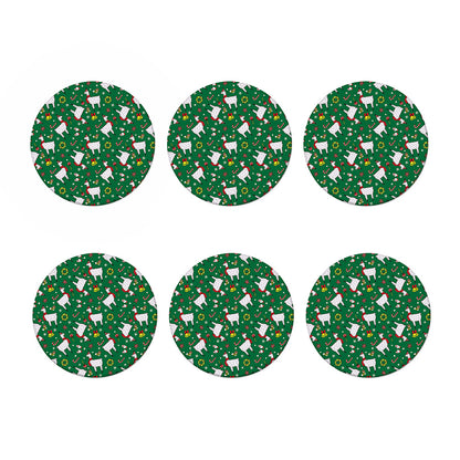 Christmas Llama Pattern Print Coaster Set